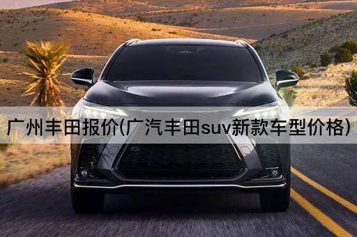广州丰田报价(广汽丰田suv新款车型价格)